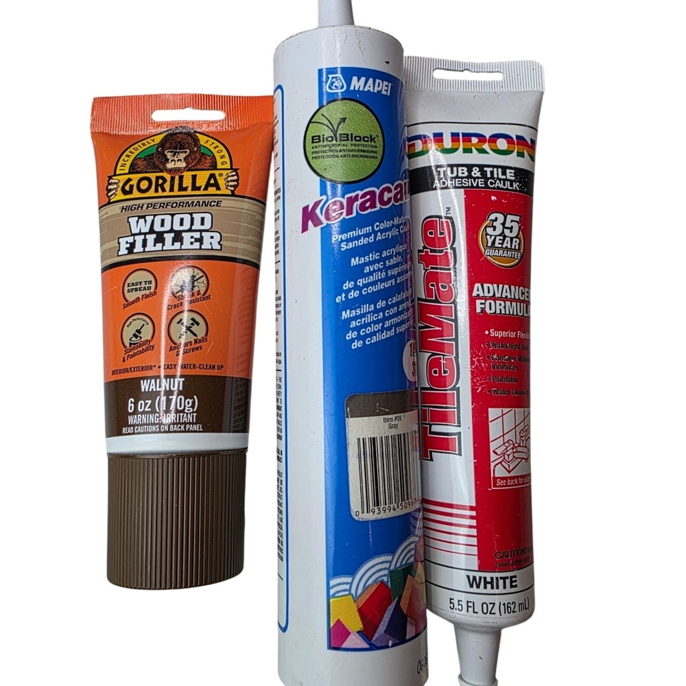 Gorilla Wood Filler Walnut Mapei Keracaulk Gray Duron Tilemate White Caulk‎ K2